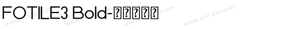 FOTILE3 Bold字体转换